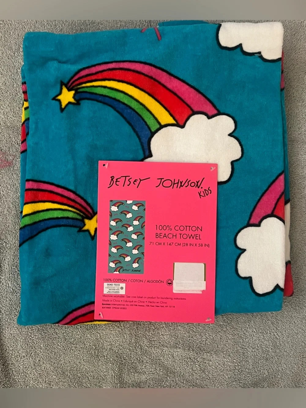 Betsey Johnson Rainbow Cloud Beach Towel